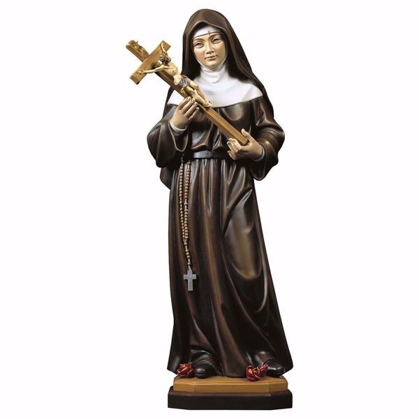 Imagen de Escultura Santa Rita de Casia con crucifijo 23 cm madera