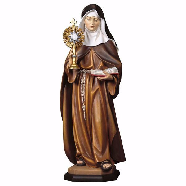 Immagine di Statua Santa Chiara d´Assisi con ostensorio 23 cm legno