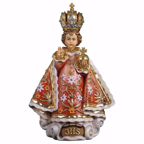 Immagine di Statua Gesù Bambino di Praga rosso 23 cm legno