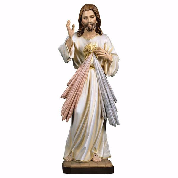 Immagine di Gesù Cristo Misericordioso cm 12 (4,7 inch) Statua dipinta ad olio in legno Val Gardena