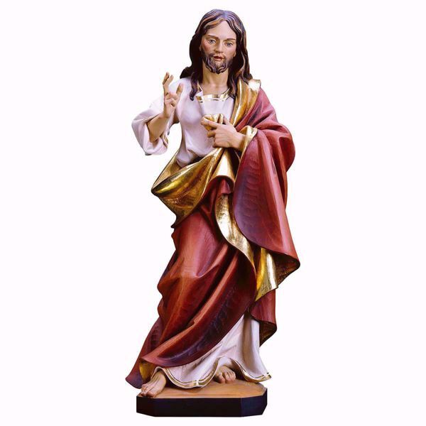 Immagine di Gesù Cristo Redentore cm 30 (11,8 inch) Statua dipinta ad olio in legno Val Gardena