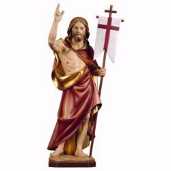 Imagen de Resurrección de Jesús Cristo cm 23 (9,1 inch) Estatua pintada al óleo en madera Val Gardena