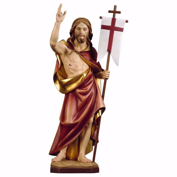 Imagen de Resurrección de Jesús Cristo cm 180 (70,9 inch) Estatua pintada al óleo en madera Val Gardena