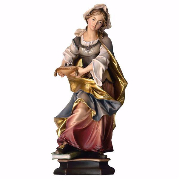 Immagine di Statua Santa Lucia da Siracusa con occhi 30 cm legno