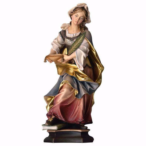 Imagen de Estatua Santa Mártir con libro y palmera cm 30 (11,8 inch) pintada al óleo en madera Val Gardena