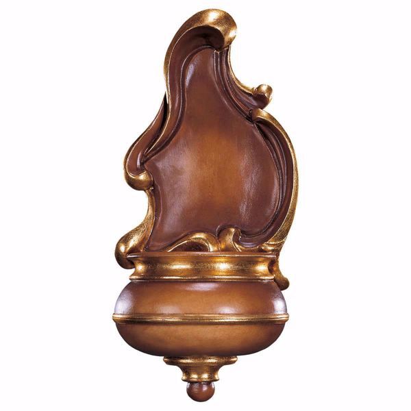 Picture of Baroque Holy Water Stoup cm 17 (6,7 inch) wooden Wall Sculpture painted with oil colours Val Gardena