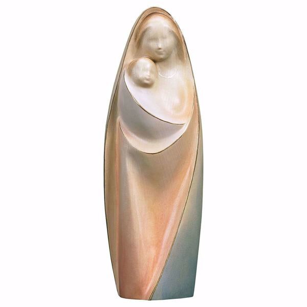 Immagine di Madonna della Gioia cm 18 (7,1 inch) Statua in stile moderno dipinta ad acquarello in legno Val Gardena