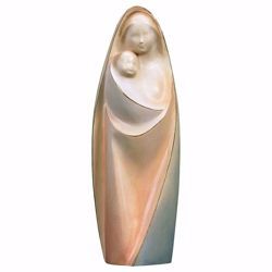 Immagine di Madonna della Gioia cm 23 (9,1 inch) Statua in stile moderno dipinta ad acquarello in legno Val Gardena
