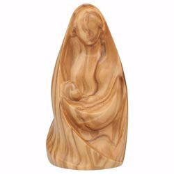 Immagine di Madonna della Gioia seduta cm 8 (3,1 inch) Statua in stile moderno colore naturale in legno Val Gardena
