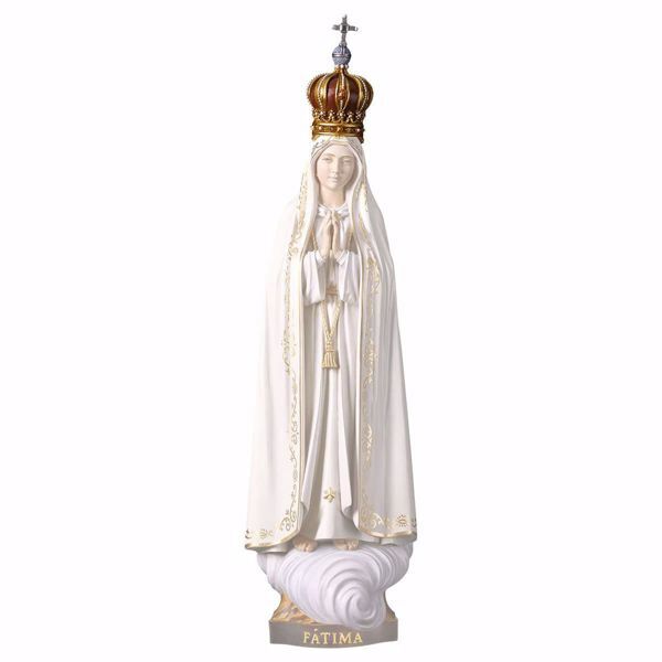 Imagen de Corona para Nuestra Señora de Fátima Diam. cm 16 (6,3 inch) Estatua pintada al óleo madera Val Gardena