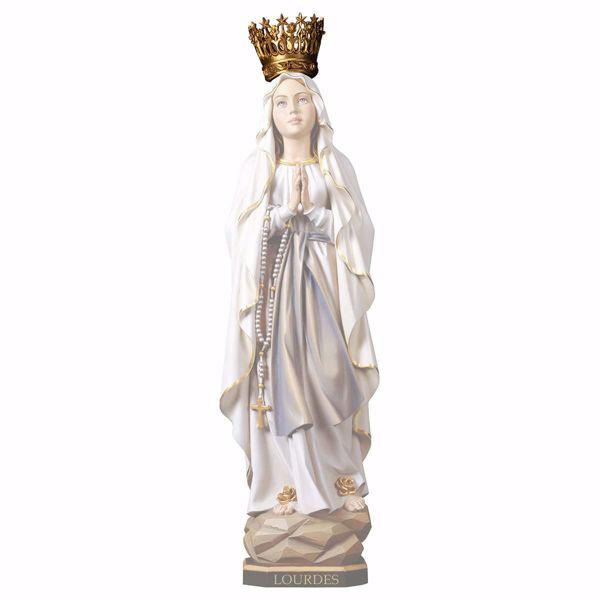 Imagen de Corona para Madonna Nuestra Señora de Lourdes Diam. cm 8,5 (3,3 inch) Estatua pintada al óleo madera Val Gardena