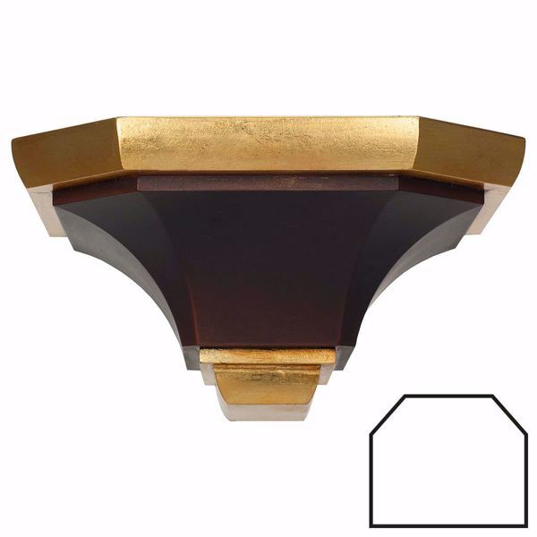 Immagine di Piedistallo per statue sacre 14x13x7 cm legno da parete