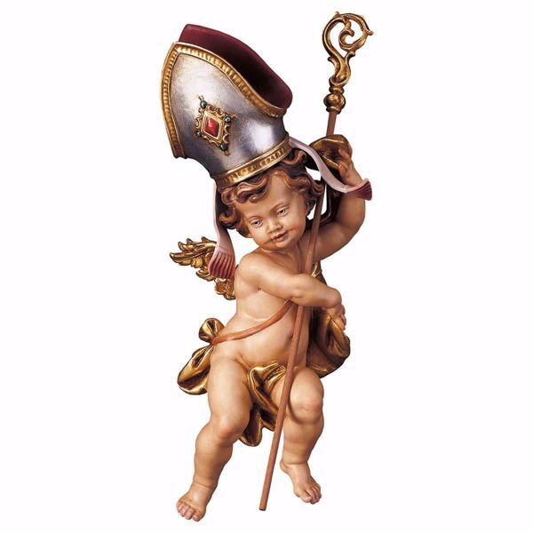 Picture of Cherub of the Bishop 20 cm (7,9 inch) oil painted wood wall statue 