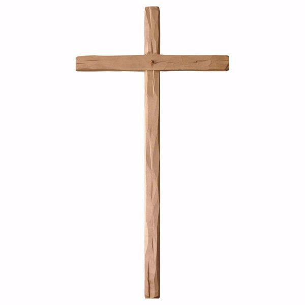 Immagine di Croce dritta cm 46x24 (18,1x9,4 inch) Scultura da parete Brunita in legno Val Gardena