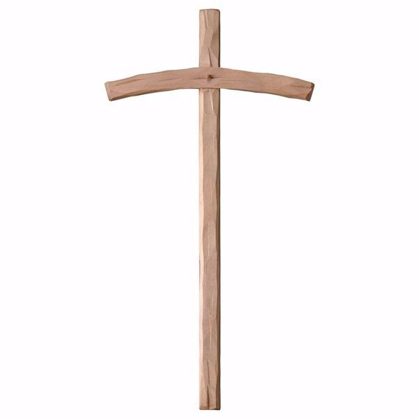 Picture of Curved Cross cm 67x35 (26,4x13,8 inch) wooden Wall Sculpture burnished Val Gardena