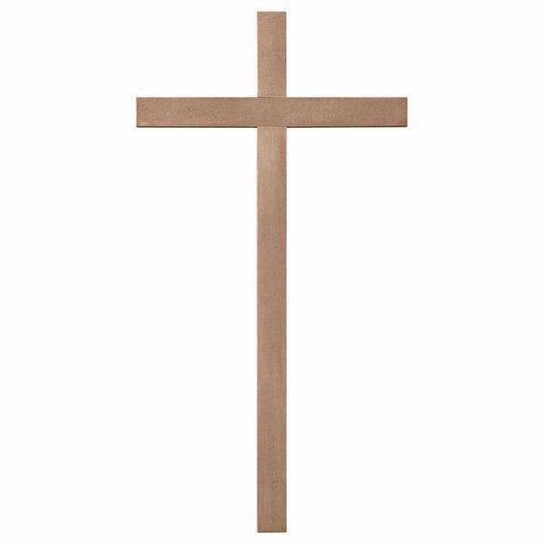 Immagine di Croce liscia cm 78x41 (30,7x16,1 inch) Scultura da parete Brunita in legno Val Gardena