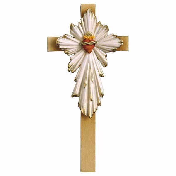 Immagine di Croce Sacro Cuore di Gesù 13x6 cm legno piccola