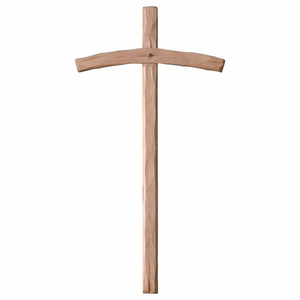 Immagine di Croce curva grande legno brunito 220x110 cm