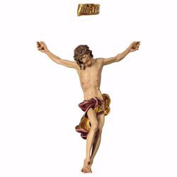 Imagen de Cuerpo de Cristo Barroco Rojo para Crucifijo cm 100x81 (39,4x31,9 inch) Estatua pintada al óleo en madera Val Gardena