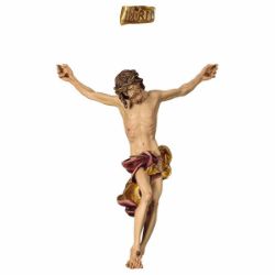 Imagen de Cuerpo de Cristo Barroco Rojo para Crucifijo cm 10x9 (3,9x3,5 inch) Estatua pintada al óleo en madera Val Gardena