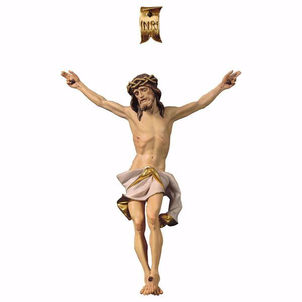 Picture of Corpus of Christ Nazarene White body for Crucifix cm 110x92 (43,3x36,2 inch) wooden Statue painted with oil colours Val Gardena