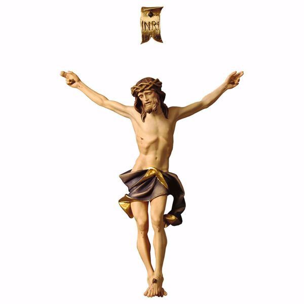 Imagen de Cuerpo de Cristo Nazareno Azul para Crucifijo cm 300x245 (118,1x96,5 inch) Estatua pintada al óleo en madera Val Gardena