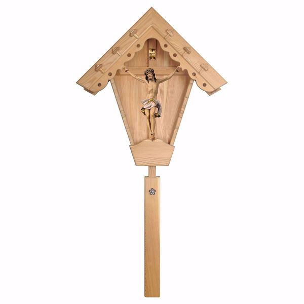 Immagine di Crocifisso da esterno nazareno bianco 94x46 cm legno