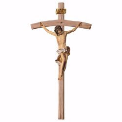 Picture of Baroque Crucifix White on curved Cross cm 124x62 (55,9x24,4 inch) wooden Wall Sculpture painted with oil colours Val Gardena