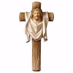 Picture of Cross of Passion Crucifix cm 18x9 (7,1x3,5 inch) wooden Wall Sculpture painted with oil colours Val Gardena