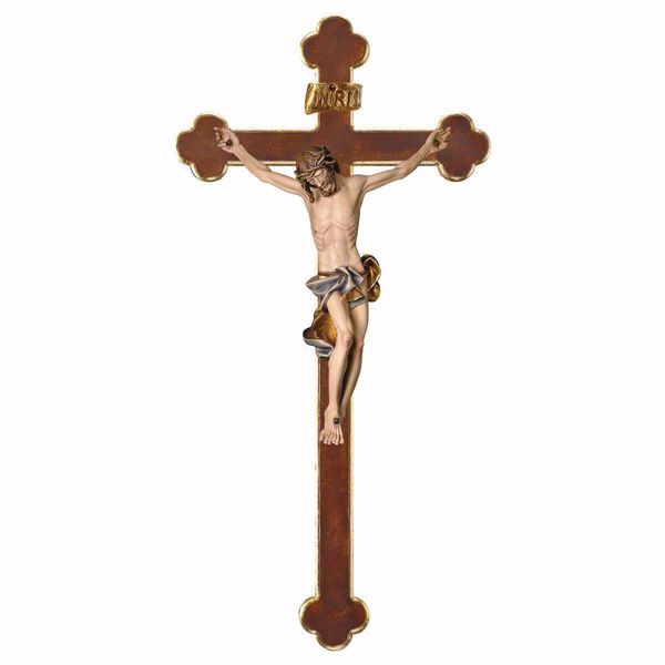 Immagine di Crocifisso barocco blu 67x35 cm legno