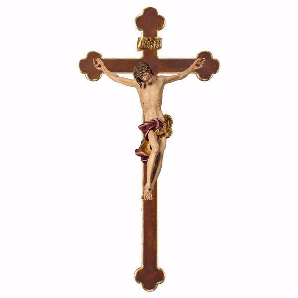 Immagine di Crocifisso barocco rosso 67x35 cm legno