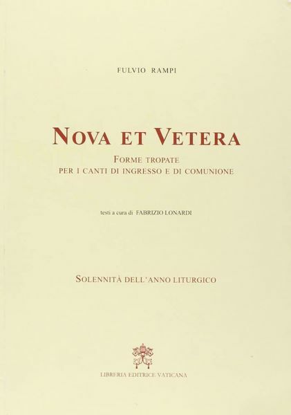 Immagine di Nova et vetera Forme tropate per i canti di ingresso e di comunione.