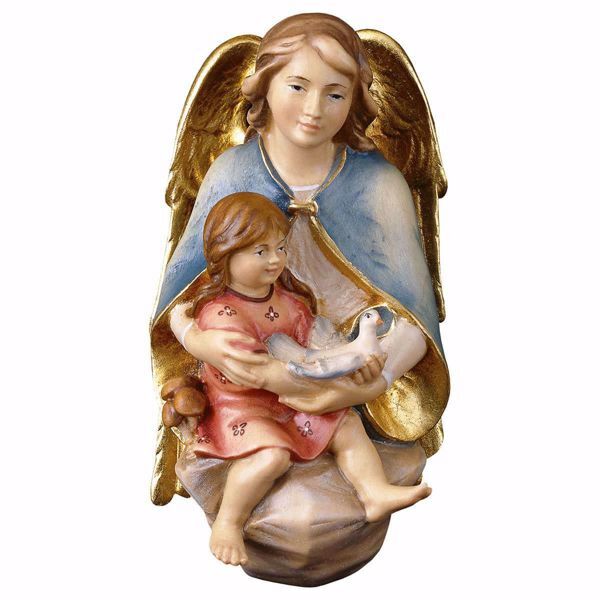 Picture of Protector Angel with girl 15 cm (5,9 inch) oil painted wood wall statue