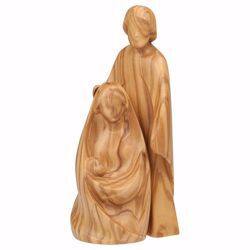 Picture of Joy Nativity Scene Set 2 Pieces cm 12 (4,7 inch) wooden block Crib modern style Holy Family natural colour Val Gardena