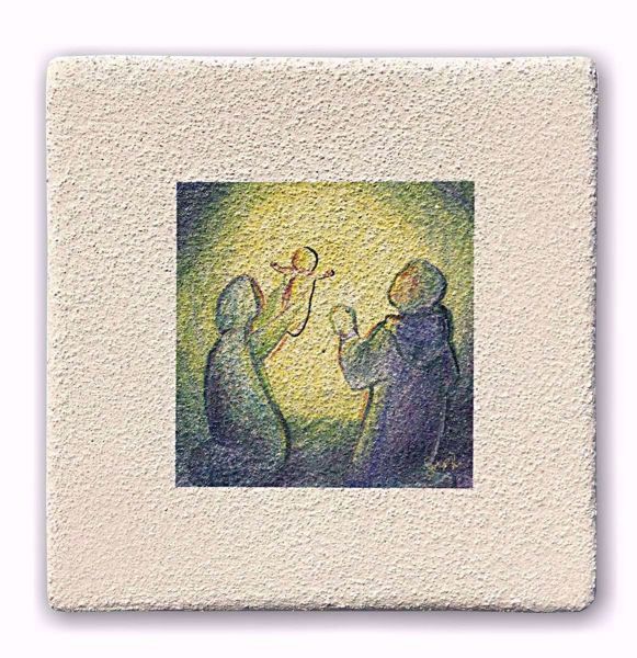 Picture of Holy Family Wall & Desk Christmas painting 10 cm (3,9 inch) Centro Ave white ceramic
