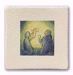 Picture of Miniature Christmas Holy Family cm 10 (3,9 inch) Wall / Desk hand painted pastel colors picture in white refractory clay Ceramica Centro Ave Loppiano
