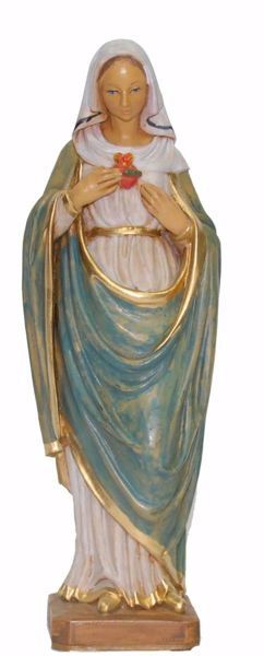 Picture of Sacred Heart of Mary cm 25 (9,8 inch) Euromarchi Statue in plastic PVC for outdoor use
