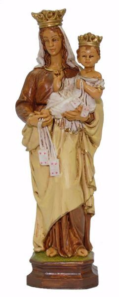 Picture of Our Lady of Mount Carmel cm 25 (9,8 inch) Euromarchi Statue in plastic PVC for outdoor use