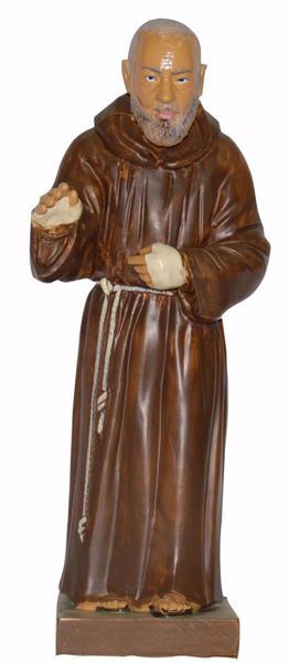 Immagine di Santo Padre Pio da Pietrelcina cm 30 (11,8 inch) Statua Euromarchi in plastica PVC per esterno
