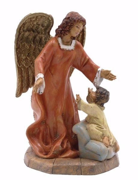 Picture of Angel with Child cm 20 (7,9 inch) Euromarchi Statue in plastic PVC for outdoor use
