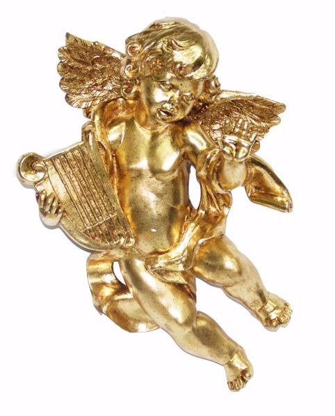 Picture of Flying Angel cm 40 (15,7 inch) Euromarchi Gold Statue Christmas Decoration in plastic PVC