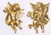 Picture of Set Flying Angels 2 Pieces cm 20 (7,9 inch) Euromarchi Gold Statue Christmas Decoration in plastic PVC