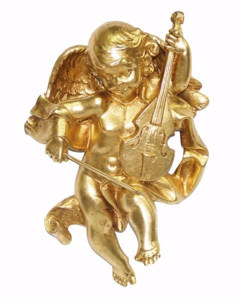 Imagen de Ángel Volador cm 30 (11,8 inch) Estatua Euromarchi Oro Decoración navideña plástico PVC