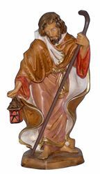 Picture of Saint Joseph cm 16 (6,3 inch) Lux Euromarchi Nativity Scene Traditional style in wood stained plastic PVC for outdoor use