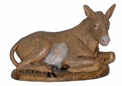 Picture of Donkey cm 16 (6,3 inch) Lux Euromarchi Nativity Scene Traditional style in wood stained plastic PVC for outdoor use
