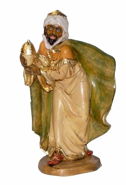 Picture of Black Wise King Euromarchi Lux Nativity 16 cm (6,3 inch) classic outdoor plastic