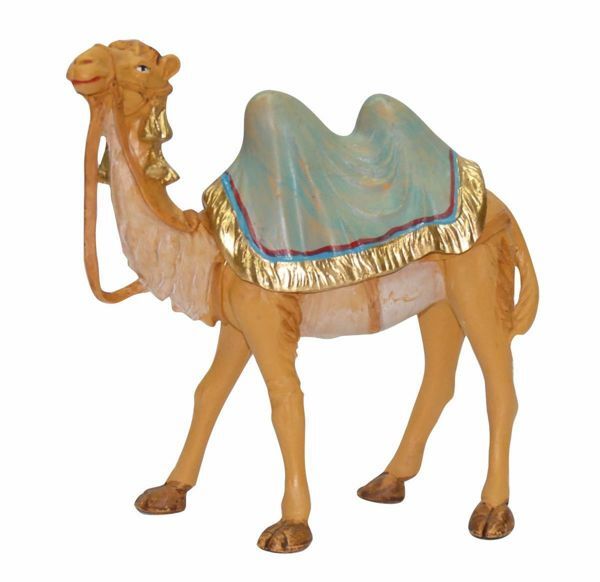 Picture of Standing Camel cm 16 (6,3 inch) Lux Euromarchi Nativity Scene Traditional style in wood stained plastic PVC for outdoor use