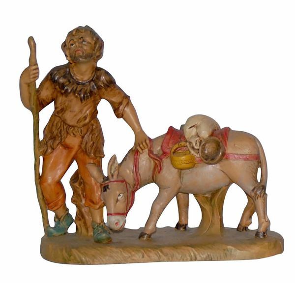 Picture of Shepherd with Donkey Euromarchi Lux Nativity 16 cm (6,3 inch) classic outdoor plastic