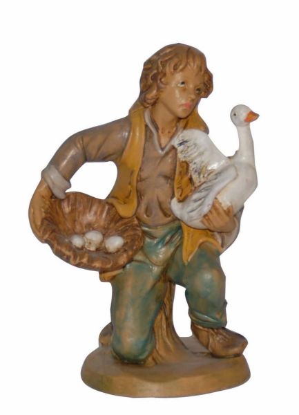 Immagine di Pastore con oca Presepe Euromarchi Lux 16 cm plastica classico da esterno