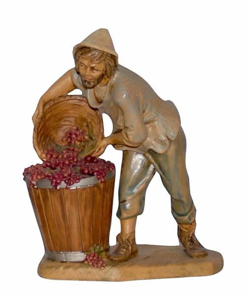 Immagine di Pastore con uva Presepe Euromarchi Lux 16 cm plastica classico da esterno